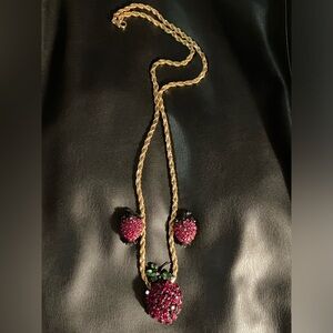 Vintage Albert Weiss Strawberry Brooch/Neckless Earrings Australian Crystals